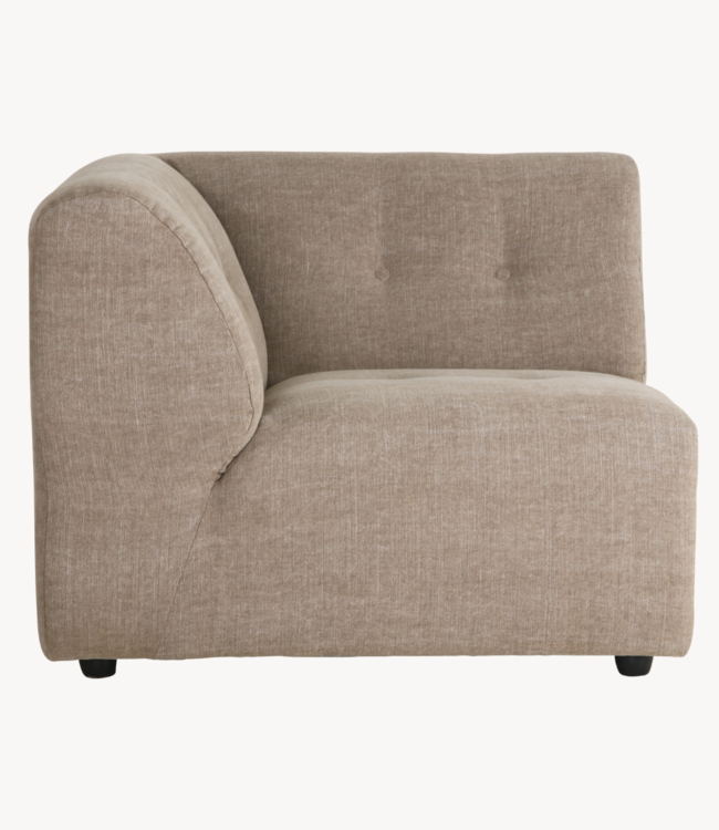 HKLIVING Bank vint couch: element left, linen blend, taupe
