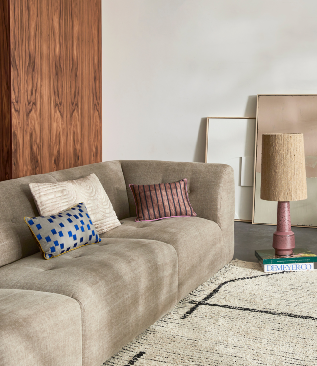 HKLIVING Bank vint couch: element left, linen blend, taupe
