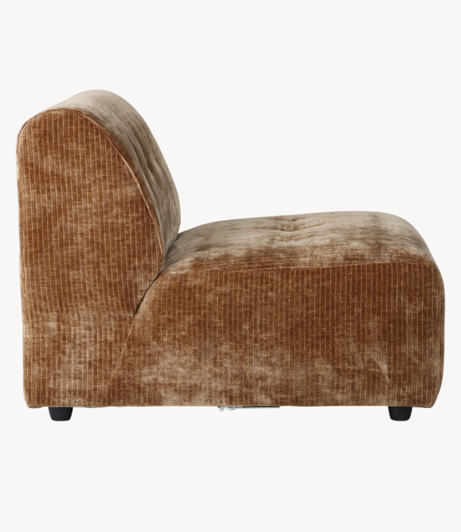 HKLIVING Bank vint couch: element middle, corduroy velvet, aged gold