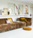 HKliving Bank vint couch: element left, corduroy velvet, aged gold