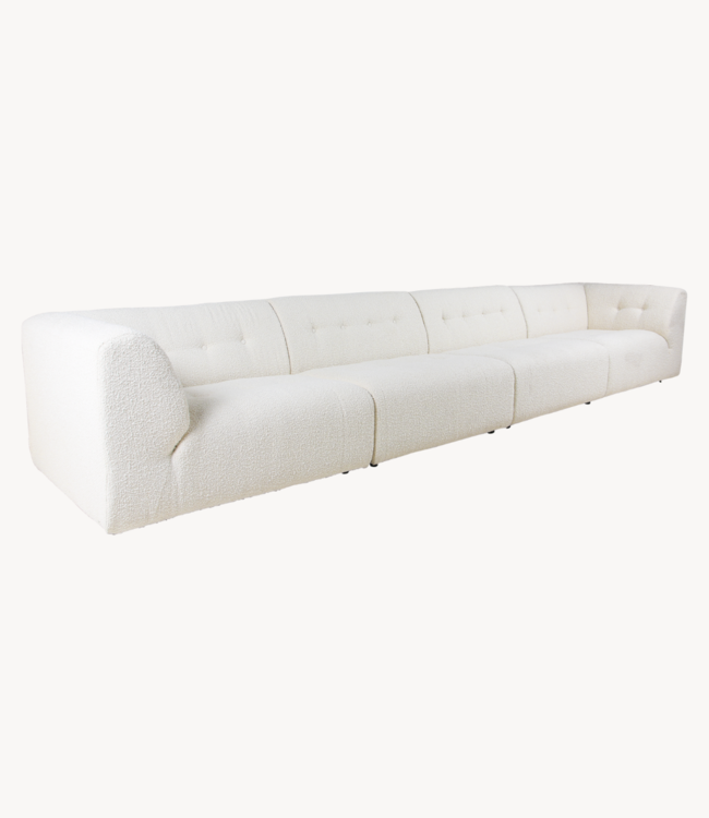 HKLIVING Bank vint couch: element right 1,5-seat boucle, cream