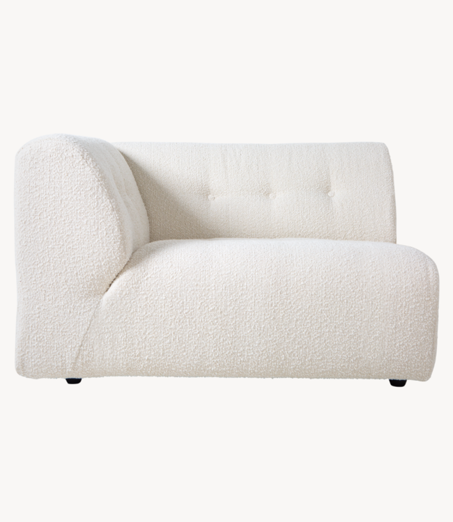 HKLIVING Bank vint couch: element left 1,5-seat boucle, cream