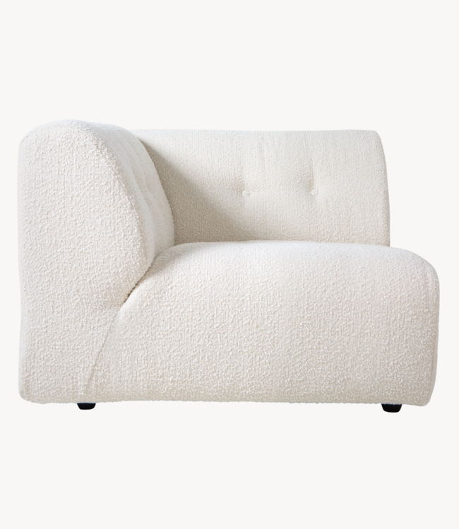 HKLIVING Bank vint couch: element left boucle, cream