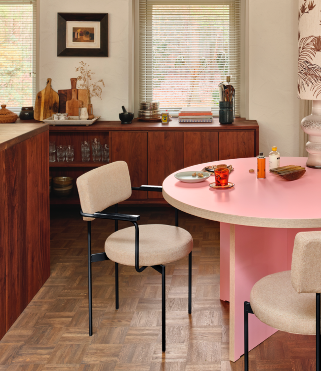HKLIVING Eettafel dining table pink round 130cm
