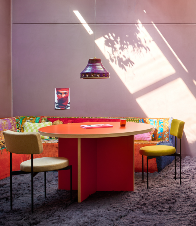 HKLIVING Eettafel dining table orange round 130cm