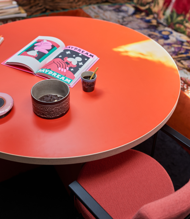 HKLIVING Eettafel dining table orange round 130cm