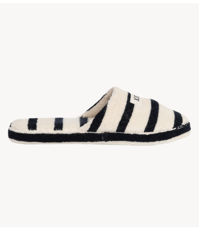 10DAYS Slippers stripes ecru, black