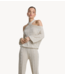 Alix The Label Trui ladies knitted bull jacquard cross neck pullover ecru