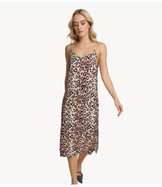 Alix The Label Jurk ladies woven twill leopard camisol dress