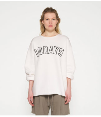 10DAYS Trui raw edge statement sweater ecru