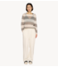 10DAYS Trui thin knit sweater stripes ecru, sage