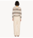 10DAYS Trui thin knit sweater stripes ecru, sage