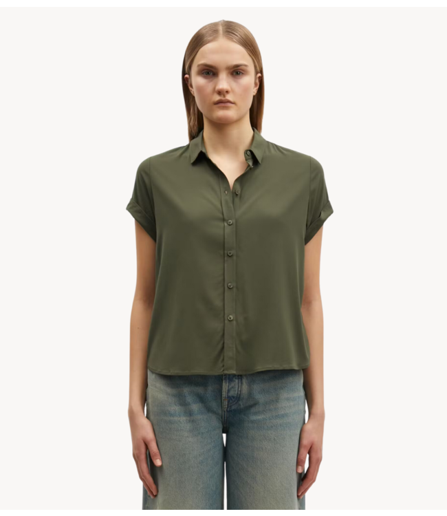 Samsøe Samsøe Blouse Majan ss shirt 9942 forest night