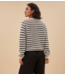 BY-BAR Trui gwen thin stripe pullover sand