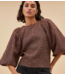 BY-BAR Blouse zasu jacquard blouse brown panter