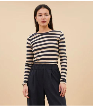 BY-BAR Top  basic ls big stripe top midnight