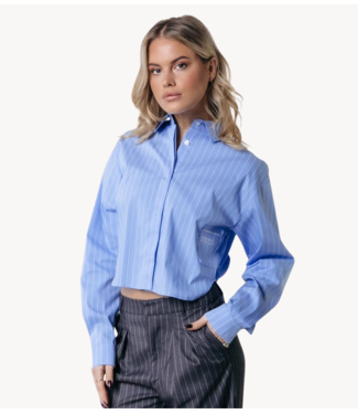 Colourful Rebel Blouse Aliya Striped Boxy Blouse blue