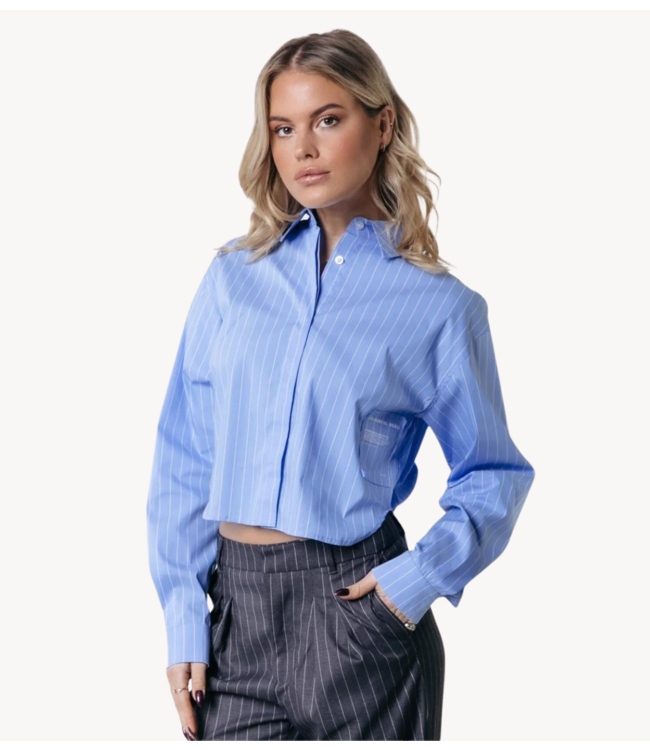 Colourful Rebel Blouse Aliya Striped Boxy Blouse blue