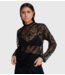 Alix The Label Top ladies woven ALIX lace fitted top black