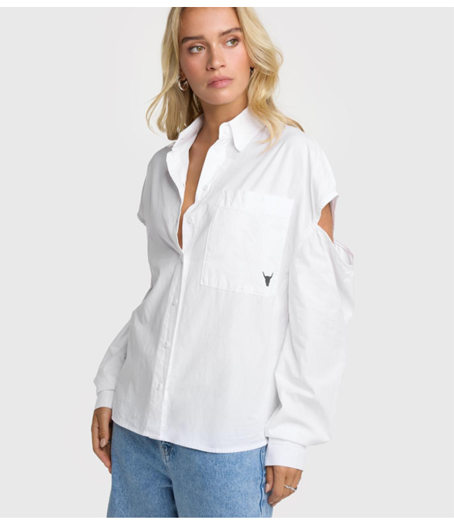 Alix The Label Blouse ladies woven ALIX poplin blouse soft white