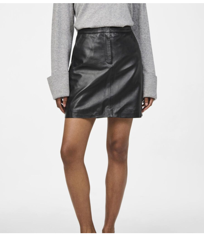 Y.A.S Rok YASLYMA HMW LEATHER SKIRT NOOS black