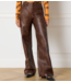 Refined Department Broek ladies woven fake leather pants Esmee brown