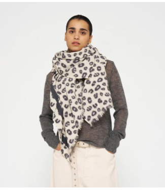 10DAYS Sjaal scarf boiled wool leopard oyster