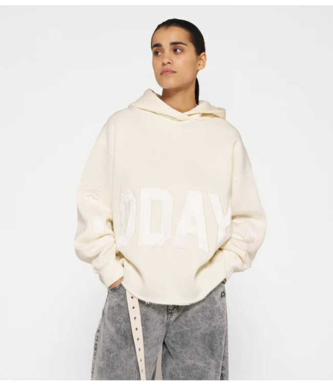 10DAYS Trui statement logo hoodie light natural