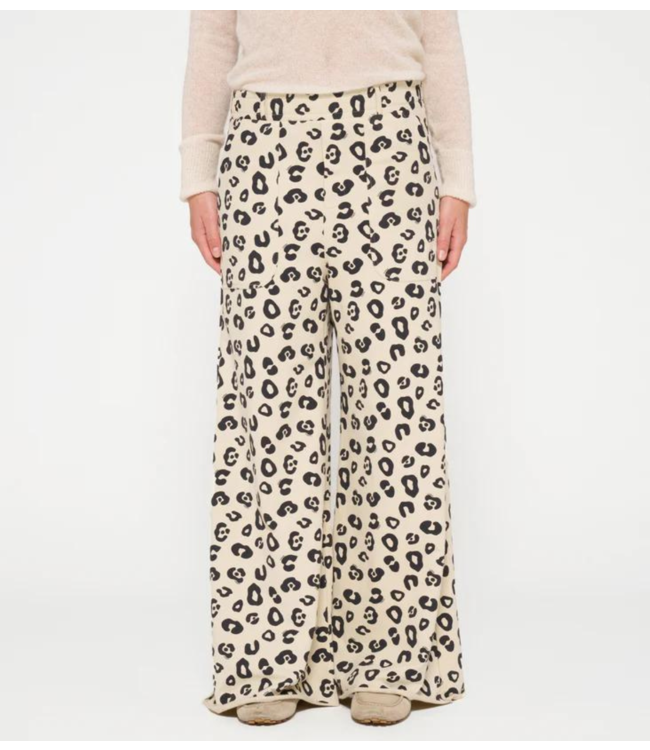 10DAYS Broek wide jogger leopard oyster