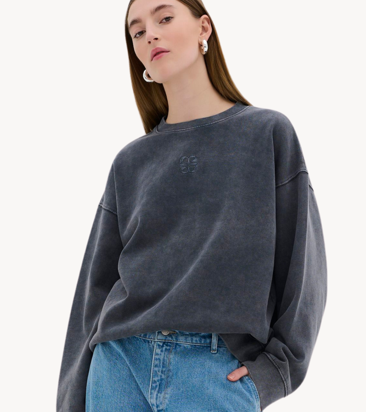 Trui DiegoMW Logo Emb. Sweat dark grey rando kklup
