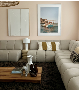 HKLIVING Bank Wave couch: element left low arm, cosy, beige