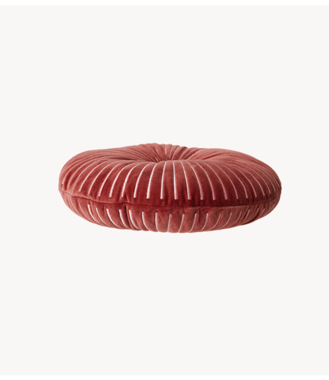 HKLIVING Kussen Round ripple cushion burgundy (ø35cm)