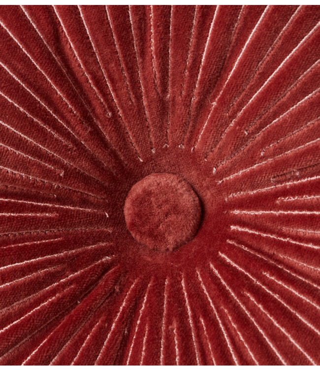 HKLIVING Kussen Round ripple cushion burgundy (ø35cm)