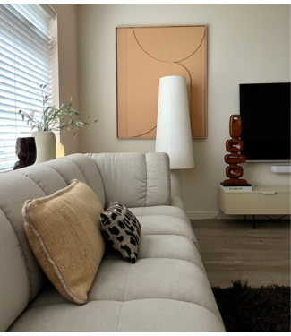 HKLIVING Bank Wave couch: element right high arm, cosy, beige