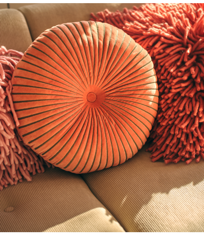 HKLIVING Kussen Round ripple cushion sienna (ø50cm)