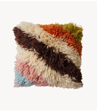 HKLIVING Kussen Fluffy striped cushion (55x55cm)