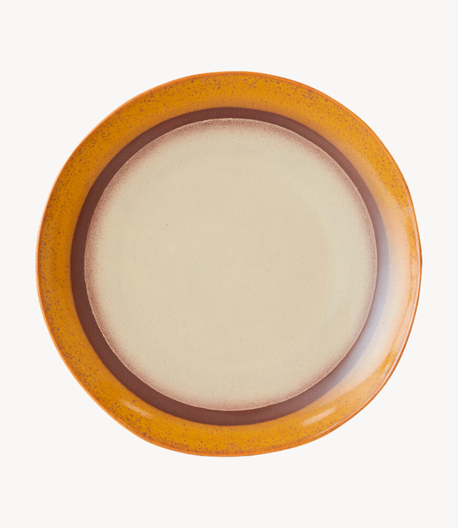 HKLIVING Bord 70s ceramics: dinner plates coconut (set of 2)