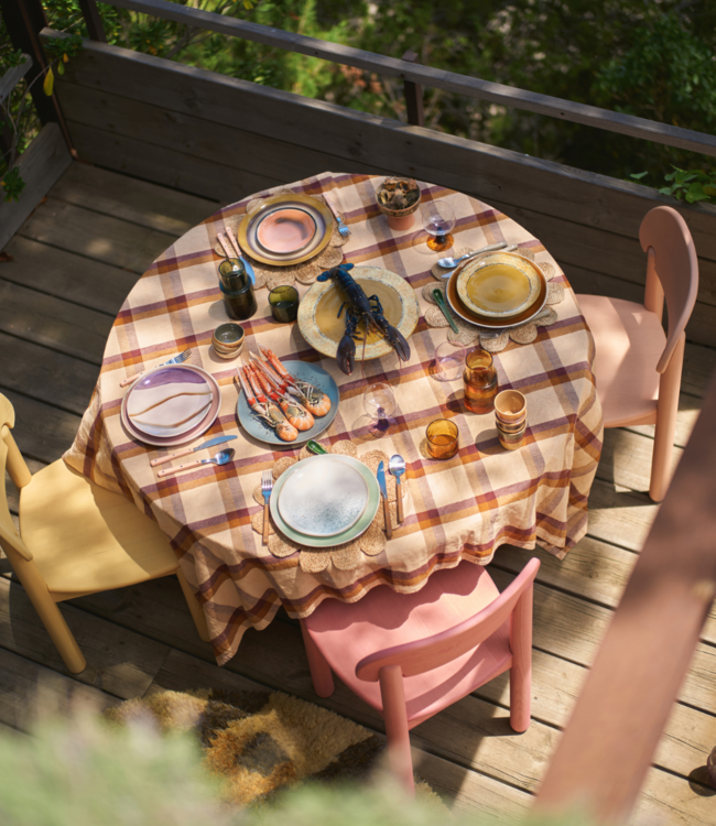 HKLIVING Bord 70s ceramics: dinner plates coconut (set of 2)