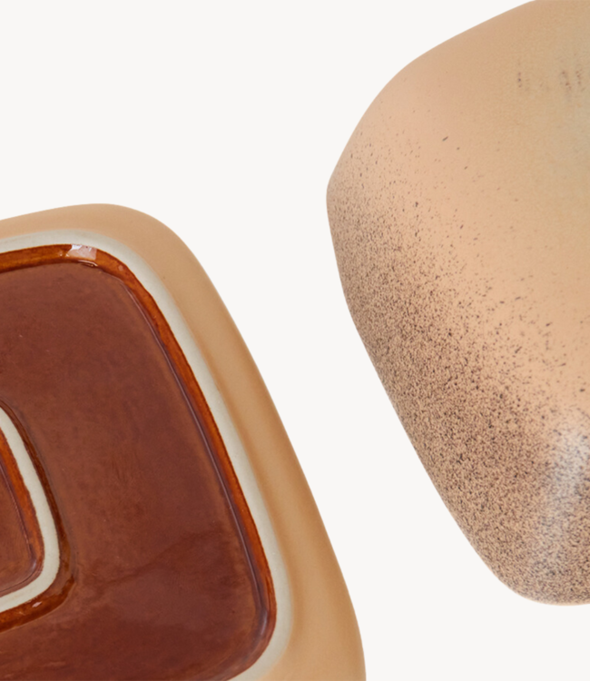 HKLIVING Botervloot 70s ceramics: butter dish breeze