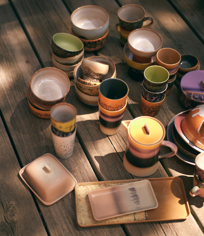 HKLIVING Botervloot 70s ceramics: butter dish breeze