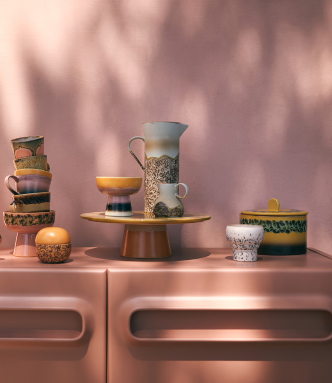 HKLIVING Koektrommel 70s ceramics: cookie jar kelp