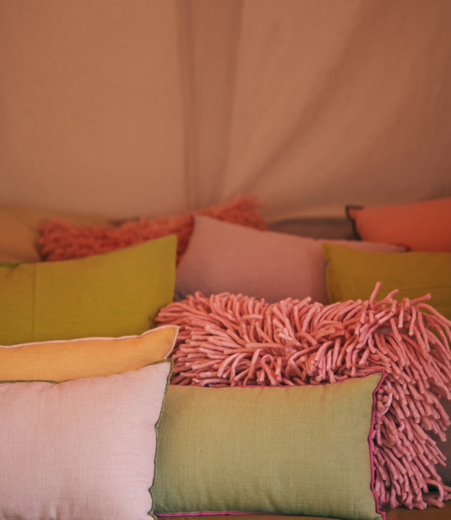 HKLIVING Kussen Rugged cushion pink (70x45cm)