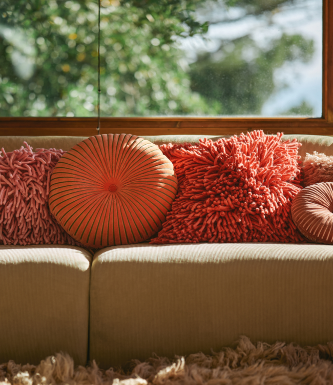HKLIVING Kussen Rugged woolen cushion cherry red (50x50cm)