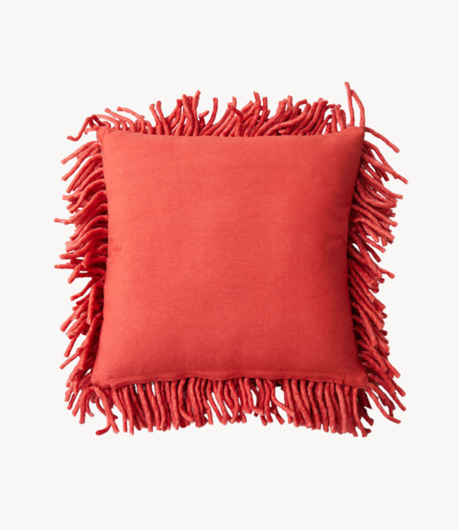 HKLIVING Kussen Rugged woolen cushion cherry red (50x50cm)
