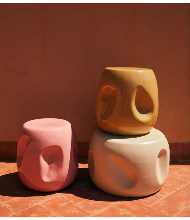 HKLIVING Bijzettafel Currents ceramic side table coral