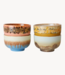 HKLIVING Kom 70s ceramics: noodle bowls seabreeze (set of 4)