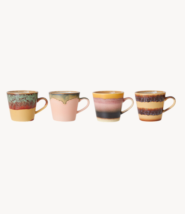 HKLIVING Mok 70s ceramics: cappuccino mugs vista (set of 4)