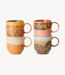 HKLIVING Mok 70s ceramics: café mugs cape (set of 4)