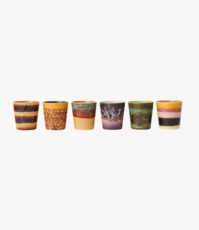 HKLIVING Mok 70s ceramics: coffee mugs valley (set of 6)