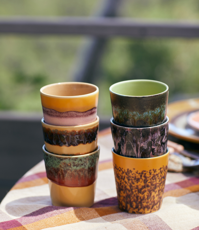 HKLIVING Mok 70s ceramics: coffee mugs valley (set of 6)